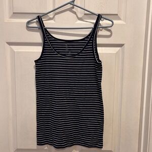 Gap The Essential Cami Navy White‎ Striped Tank Top Size M